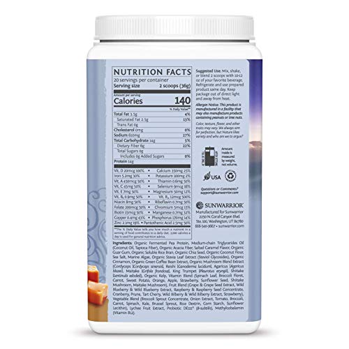 Sunwarrior Lean Meal 720g Salted Caramel | High-Quality Sports Nutrition | MySupplementShop.co.uk
