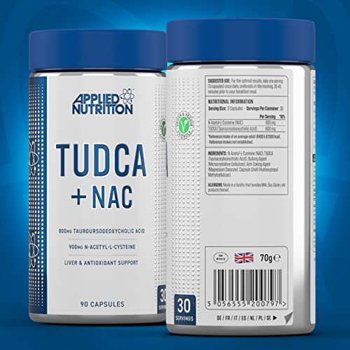 Applied Nutrition Tudca + Nac 90Caps Unflavoured | High-Quality Detox & Cleanse | MySupplementShop.co.uk