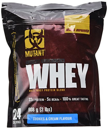 MUTANT WHEY - Muscle-Building Whey Protein Powder Mix in Great Flavors and Enzyme Fortified for Optimal Digestion 908g (2 lb) - Cookies and Cream | High-Quality Whey Proteins | MySupplementShop.co.uk