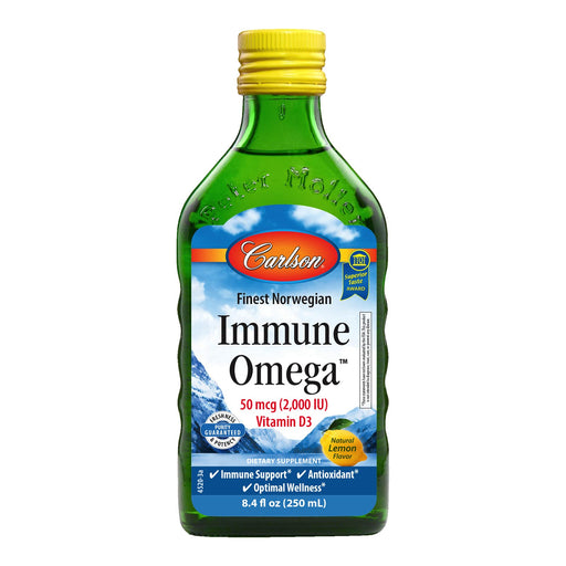 Carlson Labs Immune Omega, Natural Lemon - 250 ml. | High-Quality Health and Wellbeing | MySupplementShop.co.uk