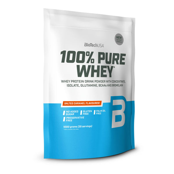 BioTechUSA 100% Pure Whey, Salted Caramel - 1000 grams | High-Quality Protein | MySupplementShop.co.uk