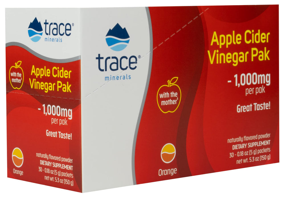 Trace Minerals Apple Cider Vinegar Pak, Orange - 30 packets | High-Quality Sports Supplements | MySupplementShop.co.uk