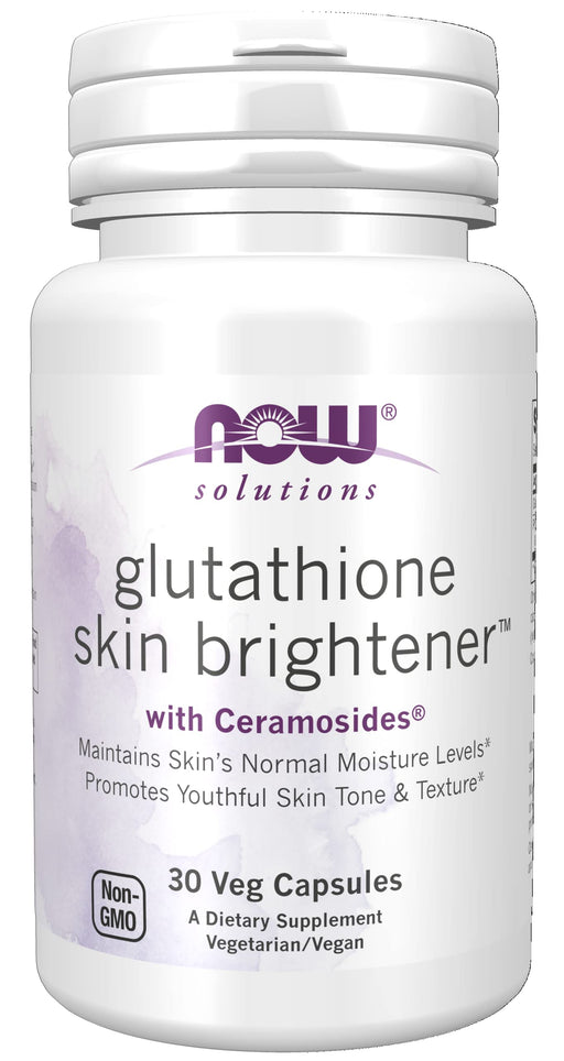 NOW Foods Glutathione Skin Brightener with Ceramosides - 30 vcaps | High-Quality Health and Wellbeing | MySupplementShop.co.uk