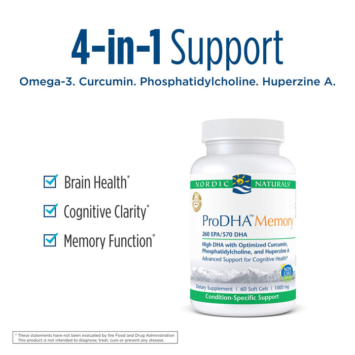 Nordic Naturals ProDHA Memory - 60 softgels | High-Quality Health and Wellbeing | MySupplementShop.co.uk