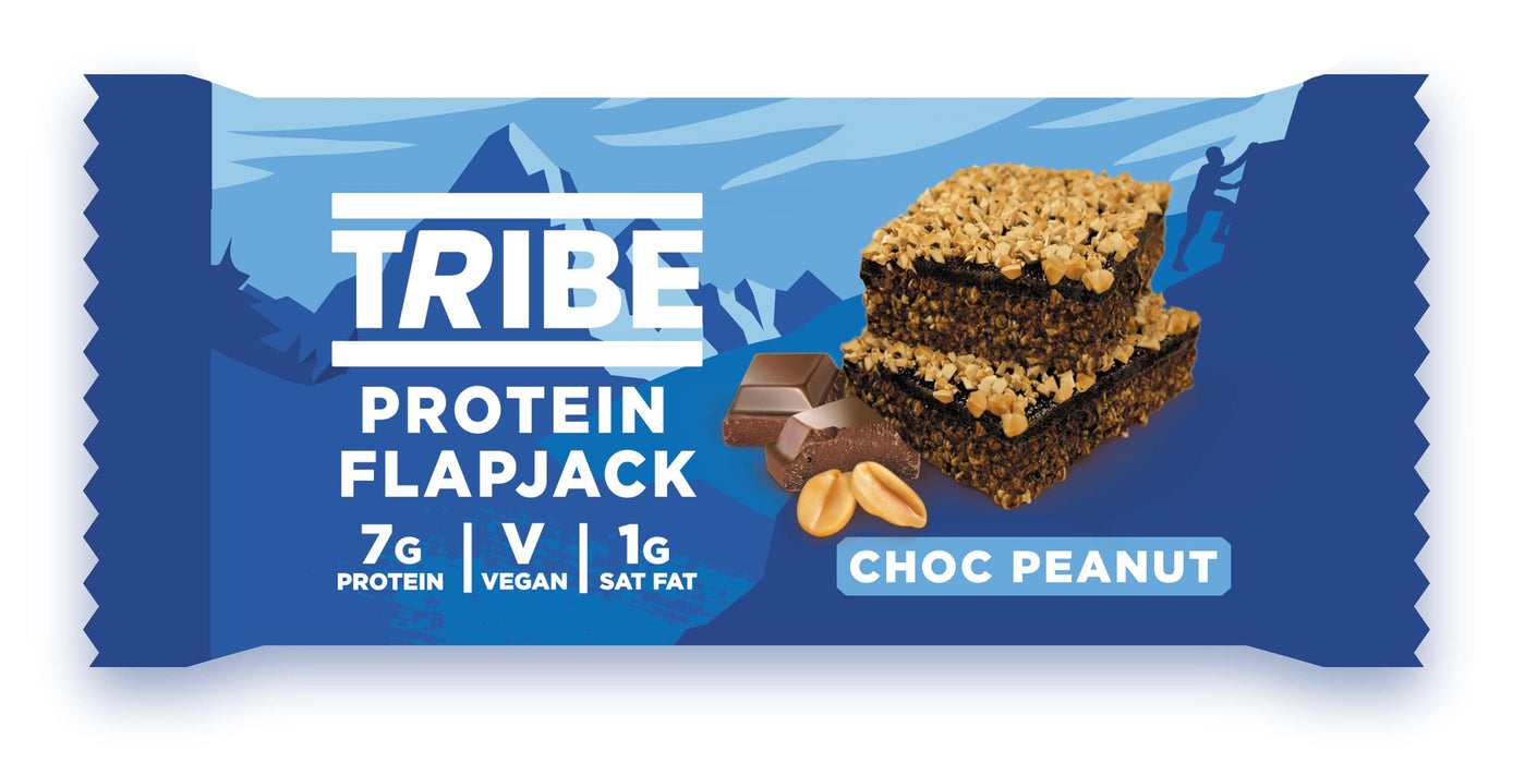 Tribe Protein Flapjack, Choc Peanut - 12 x 50g | High-Quality Protein Bars | MySupplementShop.co.uk