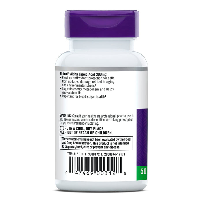 Natrol Alpha Lipoic Acid, 300mg - 50 caps | High-Quality Alpha Lipoic Acid | MySupplementShop.co.uk