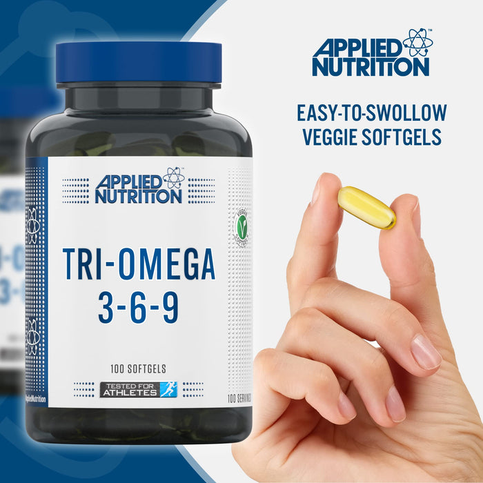 Applied Nutrition Tri-Omega 3-6-9 - 100 Softgels | High-Quality Omegas, EFAs, CLA, Oils | MySupplementShop.co.uk