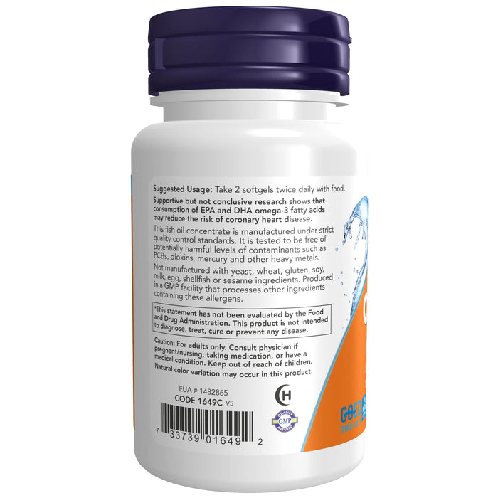 NOW Foods Omega-3 Molecularly Distilled - 30 softgels - Health and Wellbeing at MySupplementShop by NOW Foods