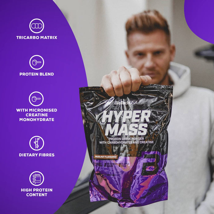 BioTechUSA Hyper Mass, Strawberry - 2270 grams | High-Quality Weight Gainers & Carbs | MySupplementShop.co.uk