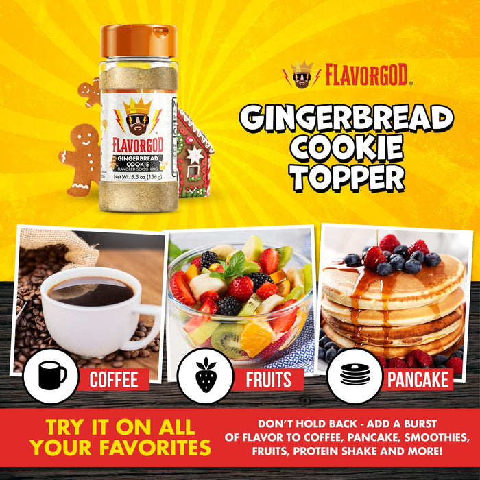 FlavorGod Gingerbread Cookie Flavored Seasoning - 156g | High-Quality Health Foods | MySupplementShop.co.uk