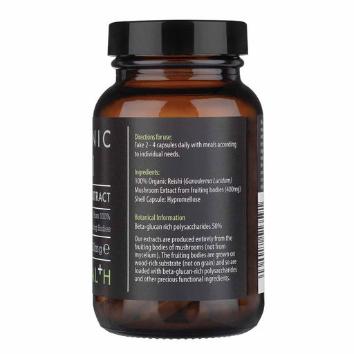 Kiki Health Organic Reishi Extract Mushroom 60 Vegicaps | High-Quality Vitamins & Supplements | MySupplementShop.co.uk