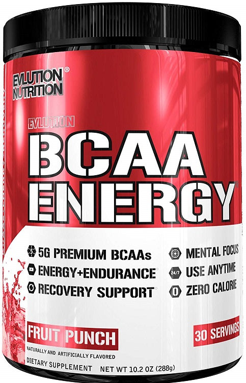 EVLution Nutrition BCAA Energy, Fruit Punch - 288 grams | High-Quality Amino Acids and BCAAs | MySupplementShop.co.uk