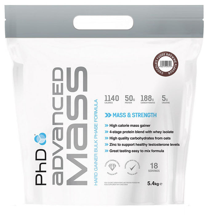 PhD Advanced Mass, Chocolate Fudge Brownie - 5400 grams - Default Title - Weight Gainers & Carbs at MySupplementShop by PhD