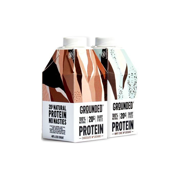 Grounded Protein M*lkshake 12 x 490ml - Chocolate - Protein Shake at MySupplementShop by Grounded