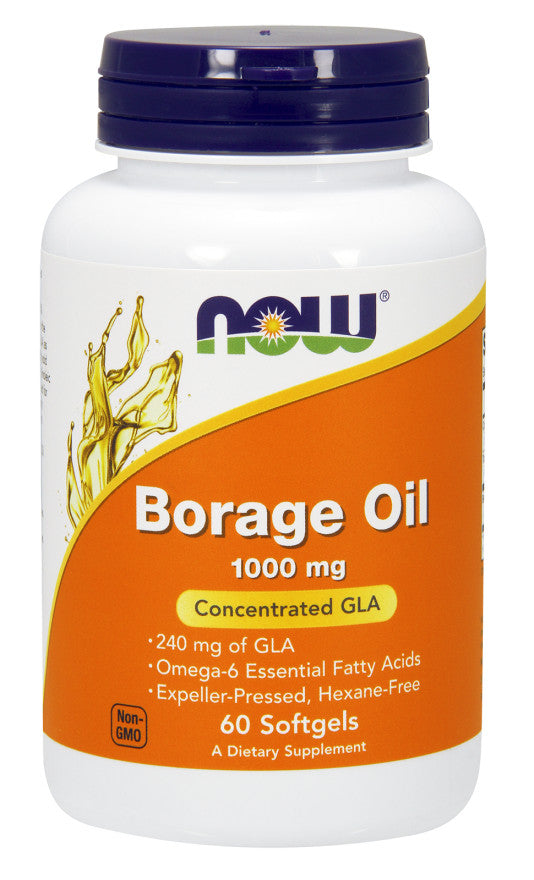 NOW Foods Borage Oil, 1000mg - 60 softgels | High-Quality Omegas, EFAs, CLA, Oils | MySupplementShop.co.uk