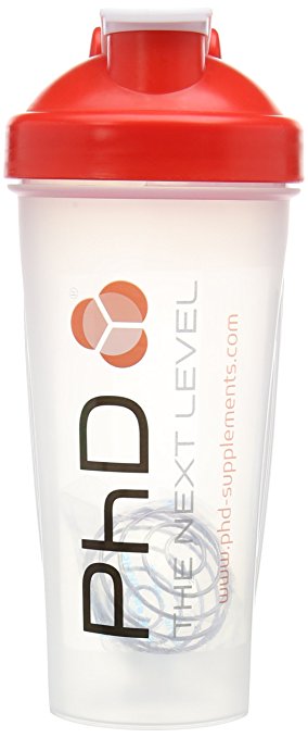 PhD Mixball Shaker, Clear and Red Lid - 600 ml. | High-Quality Accessories | MySupplementShop.co.uk