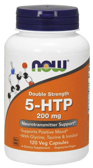 NOW Foods 5-HTP with Glycine Taurine & Inositol, 200mg - 120 vcaps - Health and Wellbeing at MySupplementShop by NOW Foods