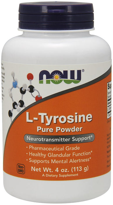 NOW Foods L-Tyrosine, Powder - 113g - Amino Acids and BCAAs at MySupplementShop by NOW Foods