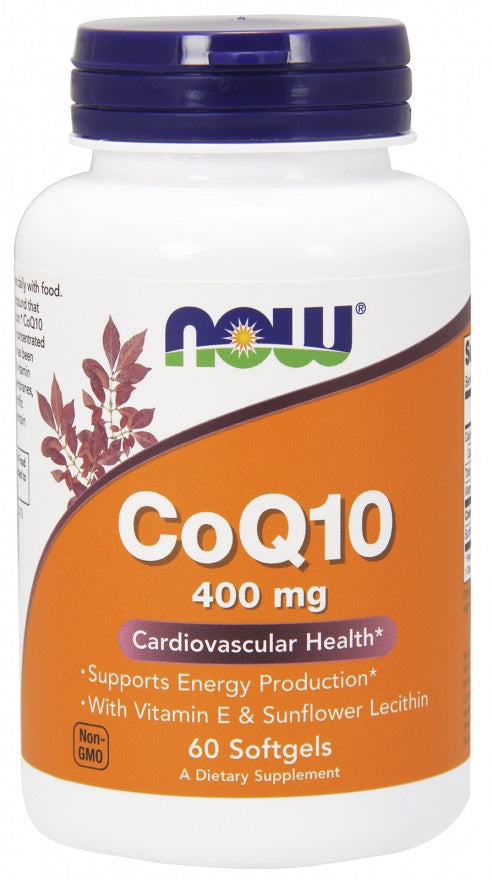 NOW Foods CoQ10 with Lecithin & Vitamin E, 400mg - 60 softgels | High-Quality Health and Wellbeing | MySupplementShop.co.uk