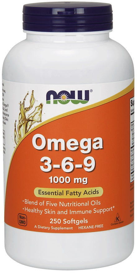 NOW Foods Omega 3-6-9, 1000mg - 250 softgels | High-Quality Omegas, EFAs, CLA, Oils | MySupplementShop.co.uk