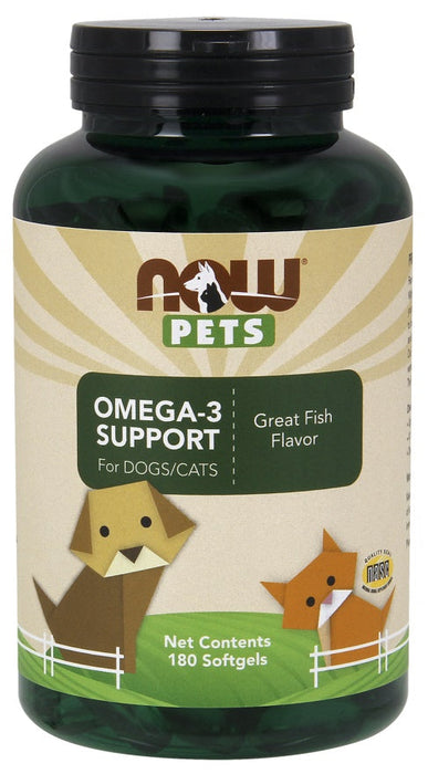 NOW Foods Pets, Omega-3 Support - 180 softgels - Pet supplements at MySupplementShop by NOW Foods