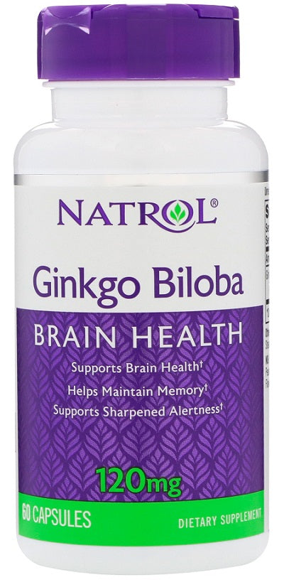 Natrol Ginkgo Biloba, 120mg - 60 caps | High-Quality Health and Wellbeing | MySupplementShop.co.uk