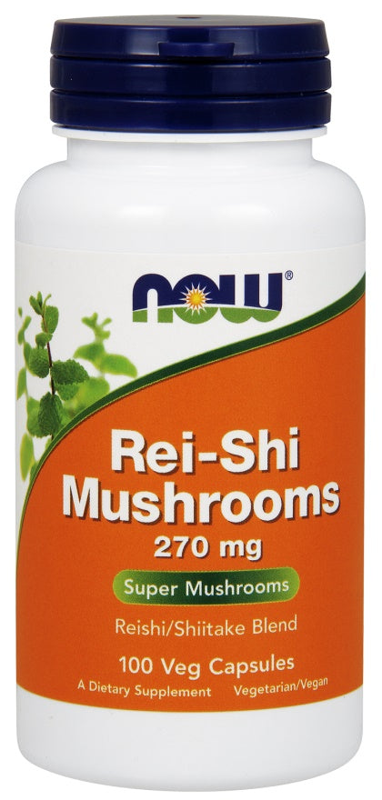 NOW Foods Rei-Shi Mushrooms, 270mg - 100 vcaps - Health and Wellbeing at MySupplementShop by NOW Foods