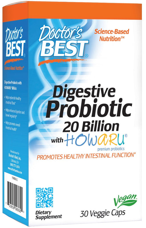 Doctor's Best Digestive Probiotic, 20 Billion CFU - 30 vcaps - Health Foods at MySupplementShop by Doctor's Best