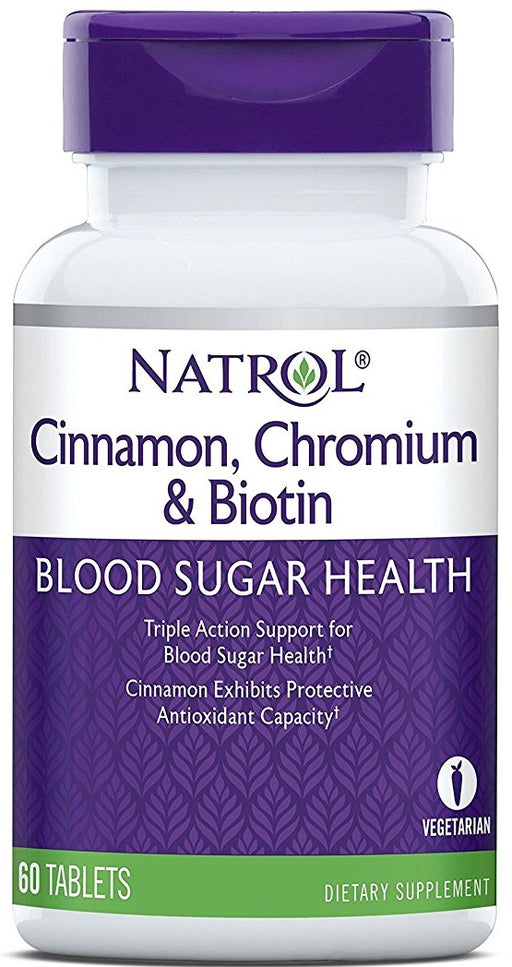 Natrol Cinnamon, Chromium & Biotin - 60 tablets | High-Quality Slimming and Weight Management | MySupplementShop.co.uk