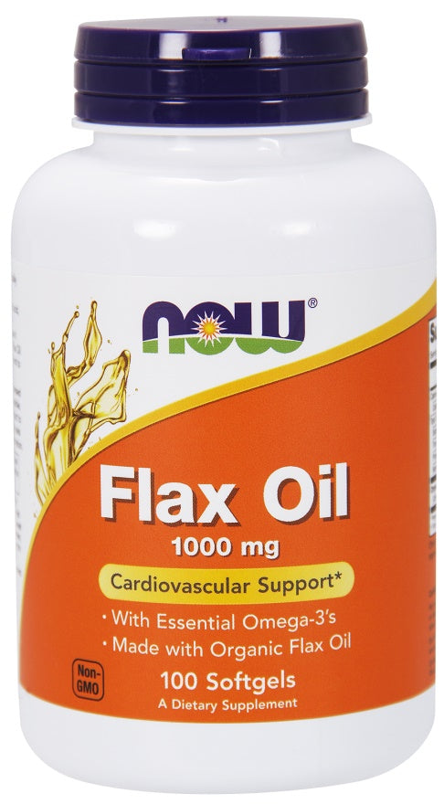 NOW Foods Flax Oil, 1000mg - 100 softgels | High-Quality Omegas, EFAs, CLA, Oils | MySupplementShop.co.uk