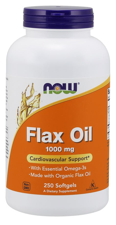 NOW Foods Flax Oil, 1000mg - 250 softgels | High-Quality Omegas, EFAs, CLA, Oils | MySupplementShop.co.uk