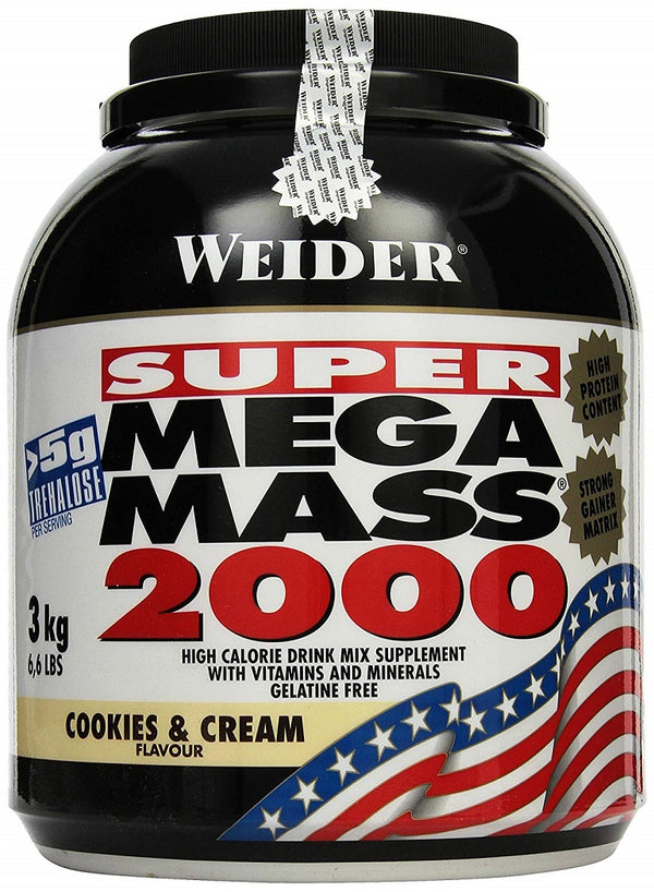 Weider Mega Mass 2000, Smooth Chocolate - 3000 grams | High-Quality Weight Gainers & Carbs | MySupplementShop.co.uk