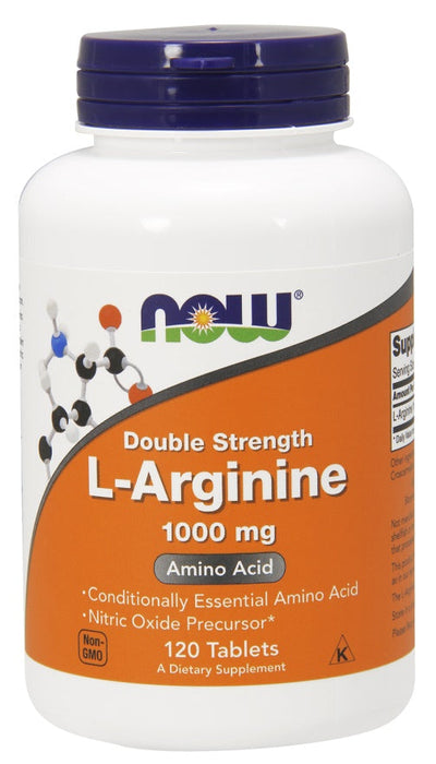 NOW Foods L-Arginine, 1000mg - 120 tablets - Amino Acids and BCAAs at MySupplementShop by NOW Foods