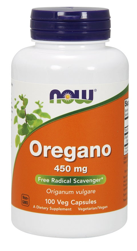 NOW Foods Oregano, 450mg - 100 vcaps | High-Quality Health and Wellbeing | MySupplementShop.co.uk