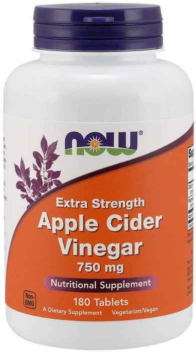 NOW Foods Apple Cider Vinegar, 750mg Extra Strength - 180 tabs - Vitamins & Minerals at MySupplementShop by NOW Foods