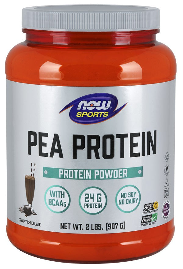 NOW Foods Pea Protein, Dutch Chocolate - 907g | High-Quality Pea Proteins | MySupplementShop.co.uk