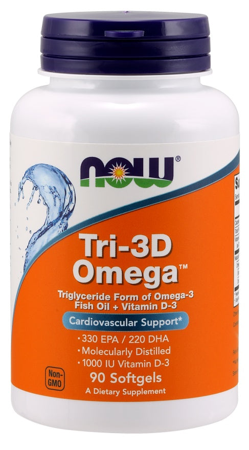 NOW Foods Tri-3D Omega - 90 softgels | High-Quality Omegas, EFAs, CLA, Oils | MySupplementShop.co.uk