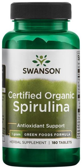 Swanson Spirulina Organic - 180 tabs - Health and Wellbeing at MySupplementShop by Swanson