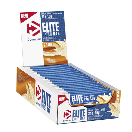 Dymatize Elite Layer Bar, White Chocolate Vanilla Caramel - 18 bars (60 grams) | High-Quality Health Foods | MySupplementShop.co.uk