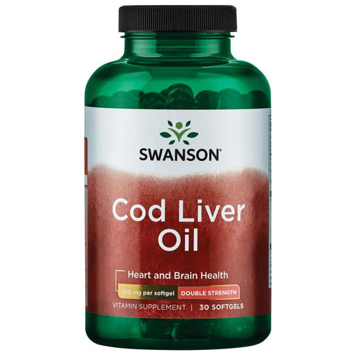 Swanson Cod Liver Oil, 700mg Double-Strength - 30 softgels | High-Quality Omegas, EFAs, CLA, Oils | MySupplementShop.co.uk