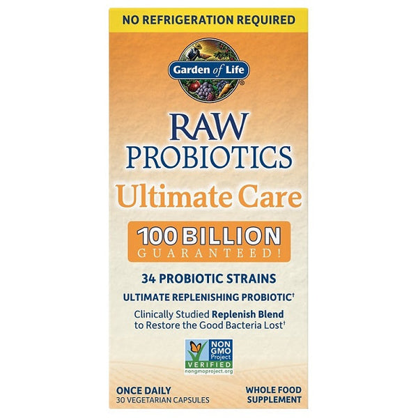 Garden of Life Raw Probiotics Ultimate Care - 30 vcaps | High-Quality Bacterial Cultures | MySupplementShop.co.uk