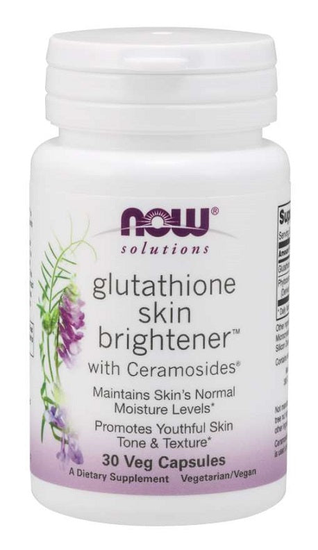 NOW Foods Glutathione Skin Brightener with Ceramosides - 30 vcaps | High-Quality Health and Wellbeing | MySupplementShop.co.uk