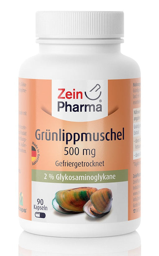 Zein Pharma Green Lipped Mussel, 500mg - 90 caps | High-Quality Omegas, EFAs, CLA, Oils | MySupplementShop.co.uk