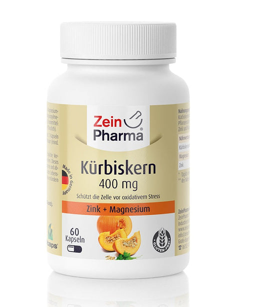 Zein Pharma Pumpkin Seed, 400mg - 60 caps | High-Quality Health and Wellbeing | MySupplementShop.co.uk
