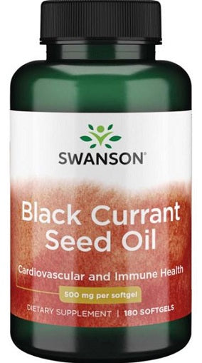 Swanson Black Currant Seed Oil, 500mg - 180 softgels | High-Quality Sports Supplements | MySupplementShop.co.uk