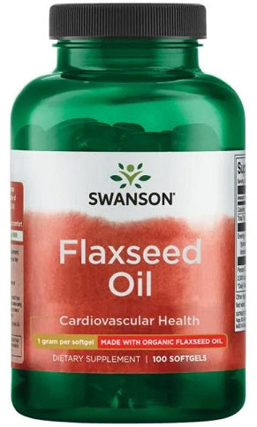 Swanson Flaxseed Oil, 1000mg - 100 softgels | High-Quality Omegas, EFAs, CLA, Oils | MySupplementShop.co.uk