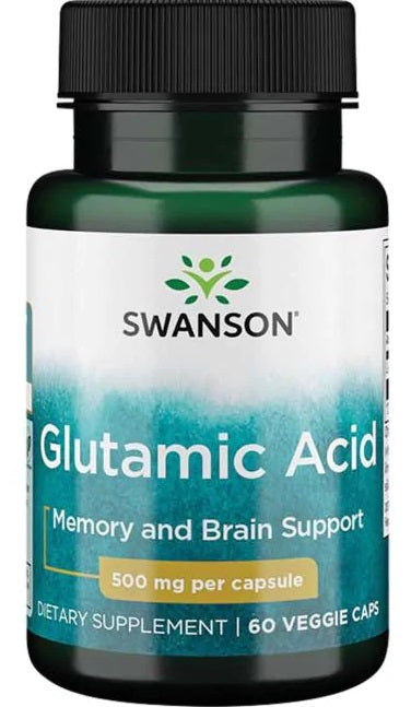 Swanson Glutamic Acid, 500mg - 60 vcaps | High-Quality Combination Multivitamins & Minerals | MySupplementShop.co.uk