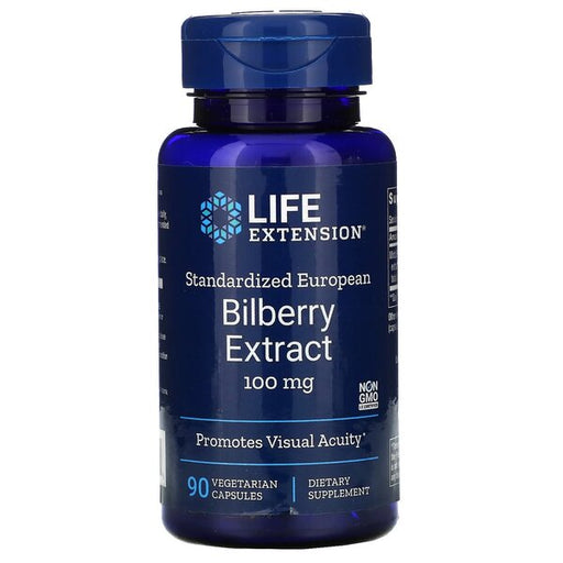 Life Extension Bilberry Extract Standardized European, 100mg - 90 vcaps | High-Quality Health and Wellbeing | MySupplementShop.co.uk
