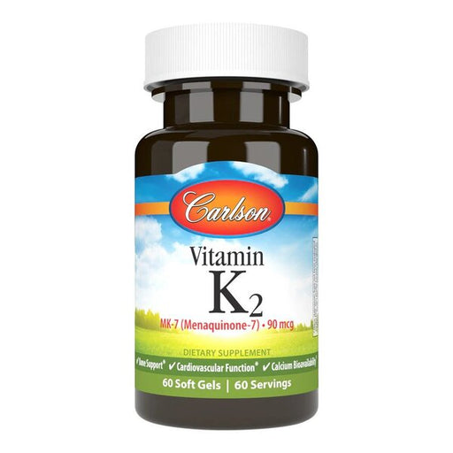 Carlson Labs Vitamin K2 MK-7, 90mcg - 60 softgels | High-Quality Vitamins & Minerals | MySupplementShop.co.uk