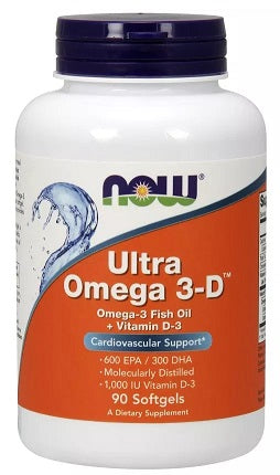 NOW Foods Ultra Omega 3-D with Vitamin D-3 - 90 softgels | High-Quality Omegas, EFAs, CLA, Oils | MySupplementShop.co.uk